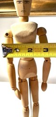 Wooden Artist’s Mannequin Marked by Ohio Illustrator With Face Drawn On