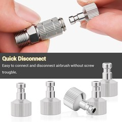 NEOECO Airbrush Quick Disconnect Coupler Release Fitting & Plug, 6Pcs 1/8 in BSP