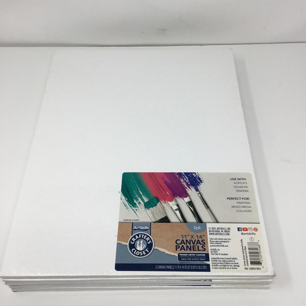 ArtSkills 11 x 14″ Canvas Panels Primed Artist Canvas Set of 12 New