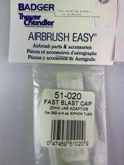 (2) Badger Airbrush Easy Fast Blast Cap 20mm Jar Adaptor 51-020 For 350 w/ 4oz