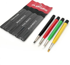 Pixiss Scratch Brush Pen Set with Replacement Tips, Fiberglass, Steel, Brass, Ny