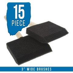 15 Pack – 3″ Foam Sponge Paint Brush Set Wood Handle Craft Touch Up Stain