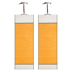 37.4″ x 12.6″ 2 Pcs Blank Hanging Scroll Paper Wood Rod, Bright Yellow