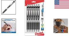 Effortless Writing with EnerGel RTX 0.7mm Retractable Black Gel Pens, Pack of 6
