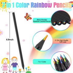 24 PCS Rainbow Colored Pencils Sharpener PreSharpened Basket Stuffer Gifts
