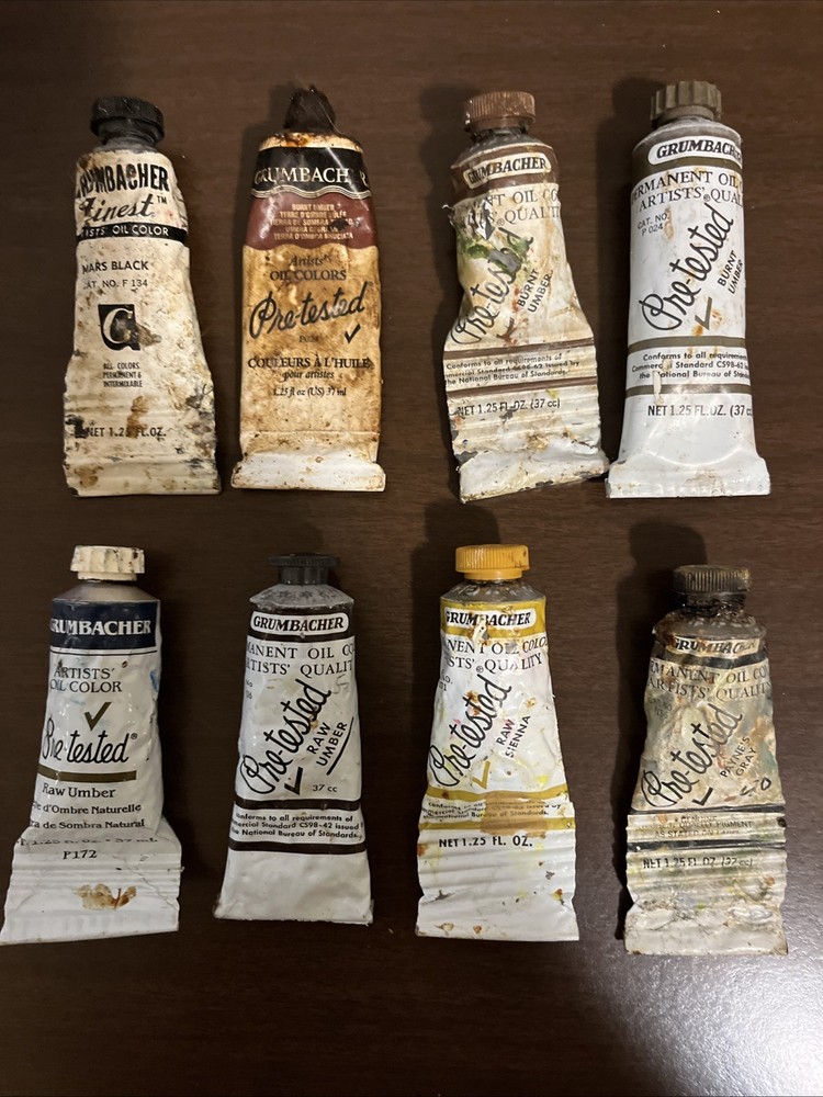 Grumbacher 37 ml Oil Paint Lot Of 8 Earth Tone (198ME)