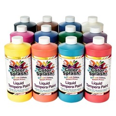 S&S Worldwide Color Splash! Liquid Tempera Bulk Paint, Set of 12 in 11 Bright…