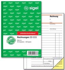 Sigel RE625 Bills (Pack of 2 x 50 Sheets, 1 1 Copy, 1 Items Pack of 1