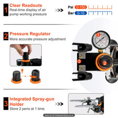 VEVOR Air Compressor and Airbrush Kit [120W]