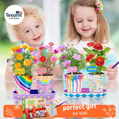 4 Set Paint & Plant Flower Gardening Kit – Gifts for Girls Ages 8-12, Arts and C