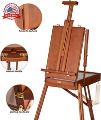 DJAR French Easel with Shoulder Strap, Adjustable Beech Wood Art Easel with Draw