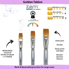 AS-33 Golden Taklon Synthetic Wash-Glaze Brush Set 3 pcs