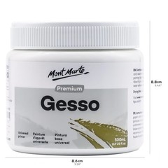 Mont Marte Premium Gesso Universal Primer 16.9oz (500ml), Suitable for Acryli…