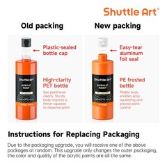 Shuttle Art Acrylic Paint, 24 Colors 8.45 Fl Oz (Pack of 24), 24