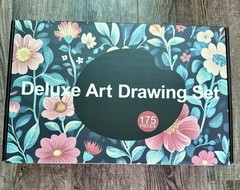 175 Piece Deluxe Art Set with 2 Drawing Pads Acrylic Paints Crayons Colored