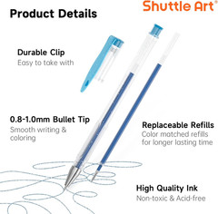 360 Pack Gel Pens Set, 180 Colors Gel Pen Set plus 180 Color Refills Perfect for