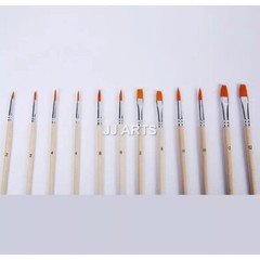 Palette and Nylon Brush Set – 12 pcs nylon brush + Oval palette (20x30cm)