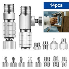 14x Airbrush Quick Disconnect Adapter Set 1/8″1/4″ for Hose Compressor Spray Gun