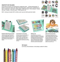 185-Piece Complete Art Studio Set – Double-Sided Trifold Easel Drawing Kit