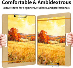 13″ X 17″ Sketch Drawing Board, Art Board with Handle, Sturdy Clip and Rubber Ba