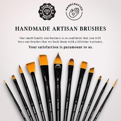 Creative Freedom: 12 Acrylic Paint Brushes in Velvet Pouch – Gift-Ready