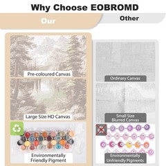 EOBROMD Paint by Numbers Kits for Adults Landscape 16x20inch, 08-Mountain