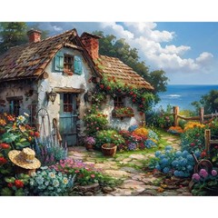 KYOQFVN Riverside Cottage Paint by Numbers Kit for 16×20 inches, MT22011-US