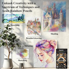 Aenir Easter Basket Stuffers, Art Supplies,12 Colors Rainbow Multicolor