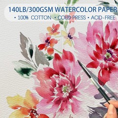 50 Pack Blank Watercolor Cards with Envelopes 5 x 7 Inch 140lb/300GSM 100% Co…