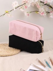 Solid Color Large Pencil Case – School Supplies & Stationery Bag