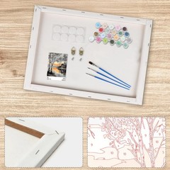 Lakeside Cabin Paint by Numbers Kit for Adults, Birch Trees Acrylic Paint by …