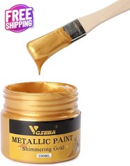 Acrylic Paint Metallic Gold, Non Toxic, Non Fading, 100Ml Gold Leaf Paint for Ar