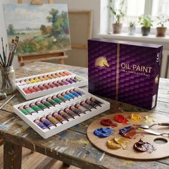 MyArtscape Oil Paint Set – 12ml x 48 Tubes – Lightfast – Heavy Body – Highly Pig