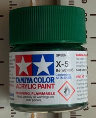 Tamiya Color Acrylic X-5 Green 23ml Bottle of Paint # 81005