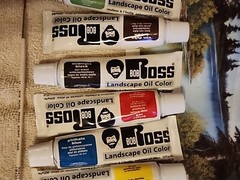 Bob Ross Set of 8 Landscape Oil Paints (37ml Tubes) 1-4oz Bottle Liquid White