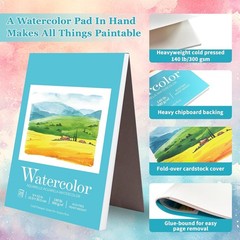 2 Pack Watercolor Sketchbook Paper Pad 9×12 Inch 140lb/300gsm Journal Art