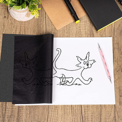 200 Sheets Carbon Paper Black Graphite Paper Transfer Tracing Paper and 5 Pieces