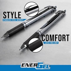 Effortless Writing with EnerGel RTX 0.7mm Retractable Black Gel Pens, Pack of 6
