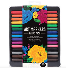 30 Precision Dual Tip Art Markers-Fine & Broad Tips for All Art and Crafts