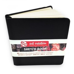Royal Talens Art Creation Hardback Sketchbook 80 Sheets 12 x 12cm Black