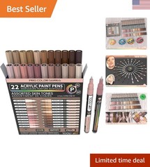 Detailed Artwork with 22 Skin Tone Acrylic Markers – Non-Toxic & Water-Based