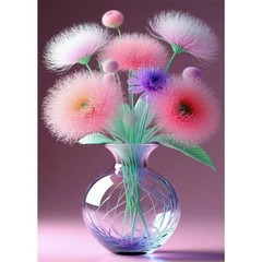 Diamond Painting Kit, Colorful Flowers Full Diamond Round Diamond Art, 5D DIY A,
