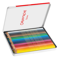 Caran d’Ache Swisscolor Aquarelle 18 Water-Soluble Colour Pencils — Metal Tin Se