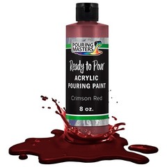 Crimson Red Acrylic Ready to Pour Pouring Paint – Premium 8-Ounce Pre-Mixed W…