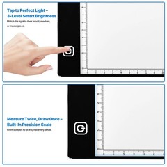 A4 LED Light Box for Tracing and Drawing – Ultra Thin Adjustable Light Table,…