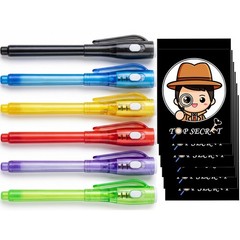 Party Favors Set Mini Notepads Invisible Ink UV Light Writing Pens for Kids