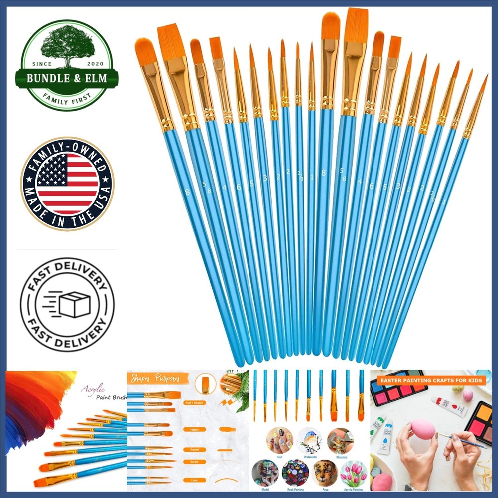 Professional Acrylic Paint Brushes with Soft Bristles for Miniature Detailing