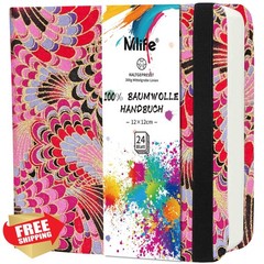 Mlife Watercolor Sketchbook 4.7×4.7 Red Feather