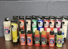 Assorted Acrylic Paints Partially Used Lot 35 Please Read Description