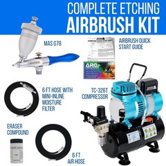 New AIRBRUSH ABRASIVE SANDBLASTER w-TANK AIR COMPRESSOR